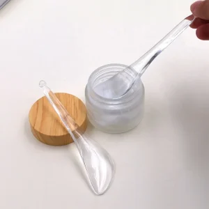 Beauty Skincare White Color Plastic Facial Cream Scoop Spatula Cosmetic Spoon