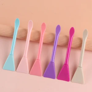 Beauty Tool Soft Flexible Silicone Face Mask Brush Double Head Facial Mud Mask Applicator Spoon 100% Handmade 6 Colors