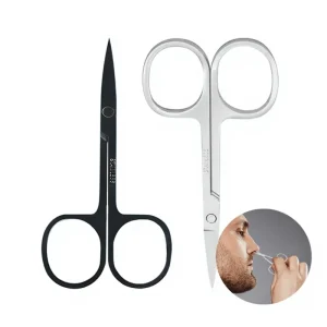 Beauty Tool Stainless Steel Curved Sharp Black Eyebrow Scissors Makeup Eyelash Trim Scissor