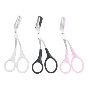 Beauty Tools Eyebrow Trimmer Scissors With Comb Black Eyebrow Scissors