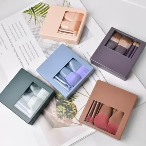 Beauty Travel Makeup Brush Shell Mirror Box Makeup Brushes 5pcs Face Eye Shadow Makeup Brush Tools Set
