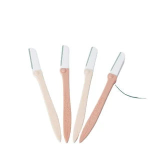 Beginner Safe Folding Knife Set with Reusable Eyebrow Scissors Three Color Folding Eyebrow Razor