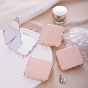 Big Square Portable Double Sided Stainless Steel Makeup Mirror with Magnification