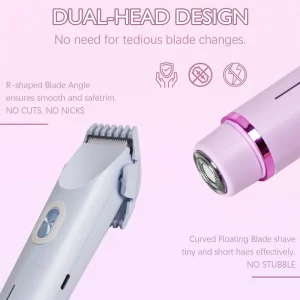Bikini Trimmer for Women Painless Electric Razors for Silk Skin Cordless Body Shaver for Trip Replaceable Lady Facial Razor