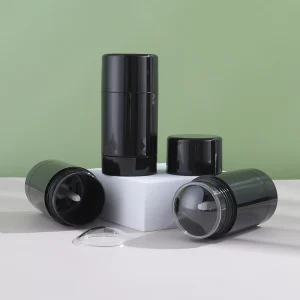 Black 75g Empty Cylinder Deodorant Stick Packaging Tube with Twist Up Screw Cap for Perfume and Cosmetic Use