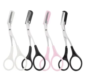 Black Beauty Trimmer Eyebrow Scissors With Comb for Personal Care Makeup Scissors