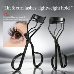 Black Eyelash Curler Sunflower Lash Effect Lightweight Hold & Easy Lift Precision Curling Eyelash Curler for All Eye Shapes