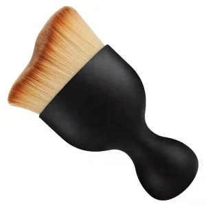 Black Handle Wave Curved Single Makeup Brush Kabuki Body Brush Foundation Brush Custom Logo