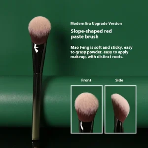 Black Powder Wedge Blending Cream Synthetic Hair Vegan Single Makeup Brush for Face Blush Brush