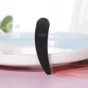 Black Small PP Plastic Cosmetic Spatulas for Facial Eye Cream Spoon Scoop Makeup Spatula Silk Screen Printed Custom Logo
