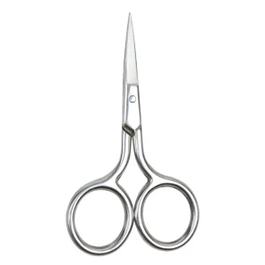 Black Stainless Steel Straight Beauty Scissors Small Head Nose Hair Eyebrow Trimmer Safe Makeup Right-Handed
