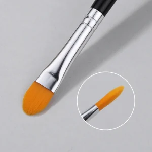 Black Wood Handle Flat Concealer Single Makeup Brushes Customized High Quality ODM OEM Top Liquid Concealer Brush