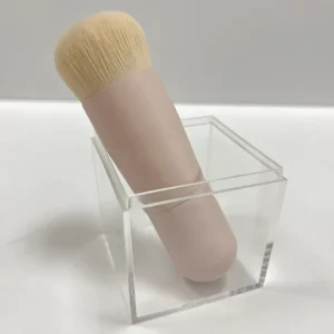 Black and Gold Long Wood Handle Kabuki Liquid Flat Foundation Brush