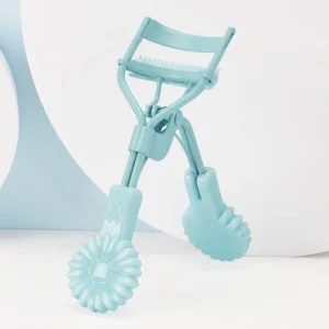 Blue Eyelash Curler with Comb Portable Mini Lash Lift Tool for Eye Makeup for Private Label