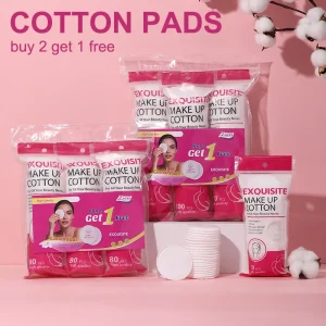 Bulk Pack 50 180pcs Edge stitched Premium Cotton Fiber Makeup Remover Pads Face Cosmetics Natural Facial Cleaning Cotton Pad