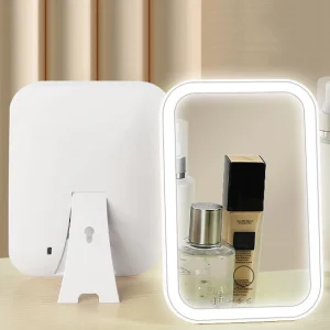 CF Portable Rechargeable LED Makeup Mirror Smart Touch Dimmable Light Desktop Vanity Mirror Wall Mounted Cosmetic Mirror