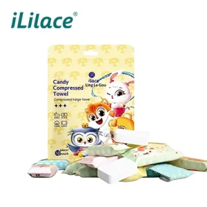 Candy-Shape Compressed Cotton Disposable Child Friendly Face Facial Cleansing Towel Individually Wrapped Thickened Non-Linting