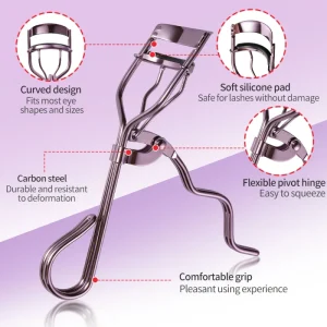 Carbon Steel Eyelash Curler Potable Long Lasting Lash Curler Custom Logo Available Beauty Makeup Tool for Salon&Retail