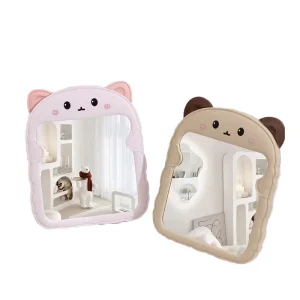 Cartoon Animal Shaped Desktop Makeup Mirror Decorative Aesthetic Glass Mirror for Bedroom Dressing Table Small Portable Mirror