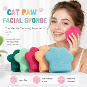 Cat’s Claw Wash Face Gloves Face Wash Sponge Hydrophilic Cleansing Non Latex Hand Insert Lazy Makeup Remover Pad
