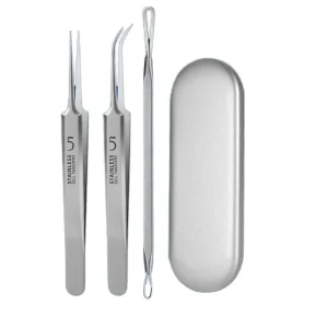 Cell Ultra fine Needle Tweezers Blackhead Clip Anti acne Needle Box No. 5 Ultra sharp Acne Clip Set