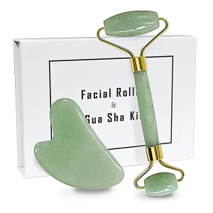 Chinese Factory Direct Natural Jade Gua Sha Jade Roller at Price with Elegant Box Packaging