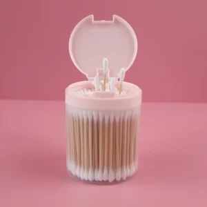 Chinese Manufacturer’s Eco Friendly Double Headed Cotton Swab Disposables Bamboo Stick Plastic Container Disposable Wood Buds