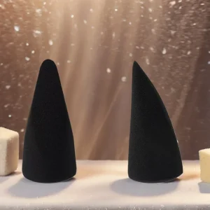 Classic Black Makeup Sponge Multiple Shapes Including Irregular Double Headed Fan Hydrophilic Polyurethane