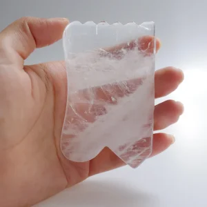 Clear Quartz Gua Sha Tool Crystal Scraping Massage Board for Face and Body
