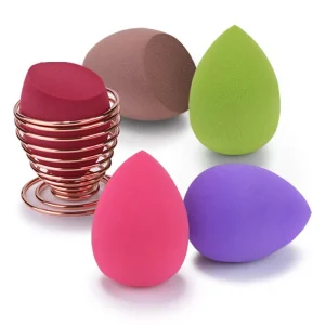 Colorful Pink Makeup Sponges Beauty Foundation Blending Set Latex Free Dry Wet Use Water Drop Shape