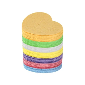 Compressed Facial Sponges Heart Shape Cellulose Sponge Reusable Cosmetic Makeup Remover Sponge