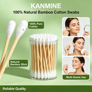 Cosmetic Cotton Bud Double Headed Cotton Swab for Makeup Removal Precision Cleaning Soft Lint Free