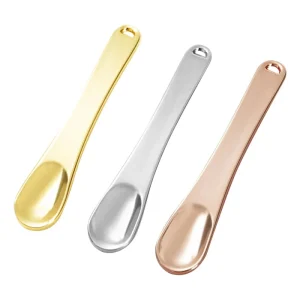 Cosmetic Spatula Mini Cosmetic Spoon Zinc Alloy Metal Facial Cream Mask Spatula Reusable Facial Spoon Beauty Scoop