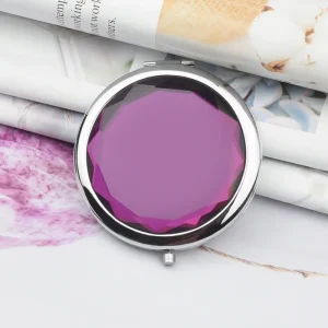 Cosmetics Mirror Round Folding Luxury Makeup Pocket Mirror of Bag Mini Magnification Double Sides Personalized 80g