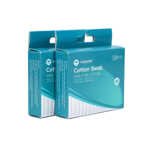 Cotton Bud 100pcs Paper Stick Cotton Swab with Hanging Paper Box for Personal Care Makeup