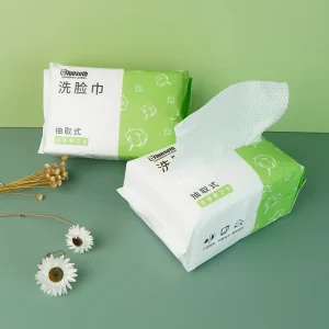 Cotton Facial Cleaning Towels Disposable Square Jacquard Woven Makeup Removal for Baby Adult Plain Style
