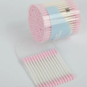 Cotton Swab with Paper Sticks Makeup Double Head Pink Cotton Bud Remove Makeup Tools Soft Swab