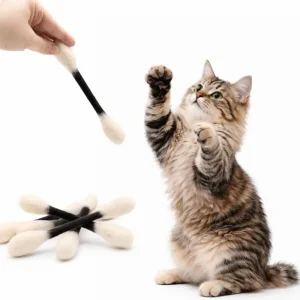 Cotton Swabs Cat Toys with Catnip Giant Cotton Bud Catnip Toy Durable Q Tip Cat Toy Teething Ropes for Boredom Exercise
