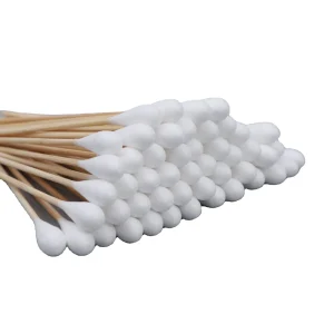 Cotton Swabs With Natural Hard Bamboo Stick Double Round Head Cotton Buds