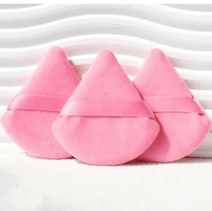 Cotton Triangle Makeup Sponge Puff Ultra Soft Washable Loose Mineral Powder Wet Dry