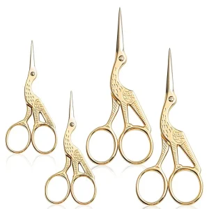 Crane Shape Eyelash Extension Hand Scissors Stainless Steel Metal Makeup Scissors Color Mini Scissors OEM Logo