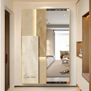 Cream-Style Concealed Full-Length LED Makeup Mirror with Customized Design and Flip-Open Push-Close Mechanism