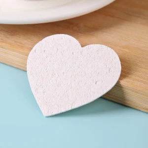 Cross Border Heart Shaped Compressed Wood Pulp Cotton Dishwashing Sponge Absorbent Face Washing Scouring Pad for Makeup Removal