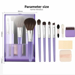 Cross Border Multifunctional Portable Beauty Tools Set Flip Cover Makeup Brush with Loose Powder and Eyeshadow Stock