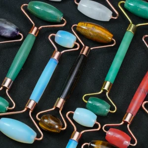 Crystals 100% Natural Pink Jade Roller Stones and Crystals Face Massage for Skin Care Crystal Craft Tool