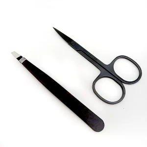 Curved Blade Coloured Stainless Steel Eyelash Scissors and Tweezers Custom Color Makeup Tools