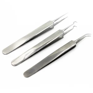 Curved Facial Blackhead Extractor Pimple Acne Tweezer Needle Clip Set Blackhead Nipper