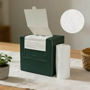 Custom 1 Box 50 Disposable Nonwoven Cotton Tissue Square Soft Biobased Face Towel