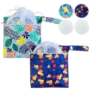 Custom 10 Pack Organic Bamboo Washable Nursing Breast Pads Leakproof Absorbent Breastfeeding Pads with Carry Bag