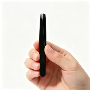 Custom 3pcs Stainless Steel Black Eyelash Trimmer Eyebrow Tweezers Set With Scissors for Makeup Use